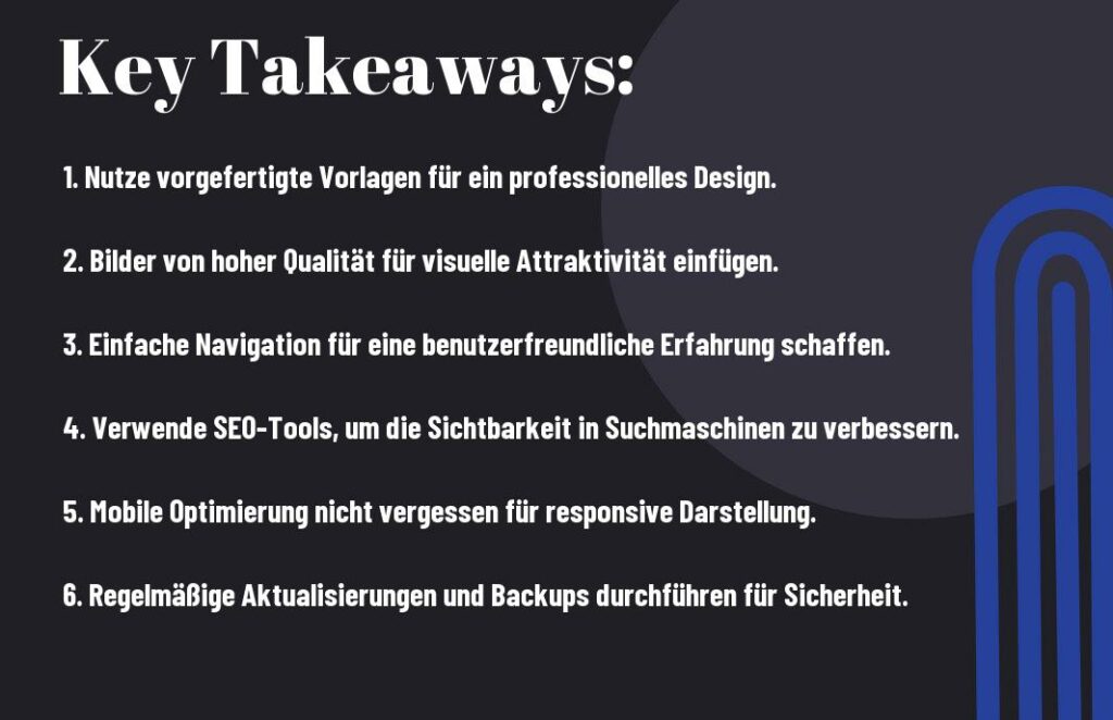 Wix Website erstellen Key Takeayways